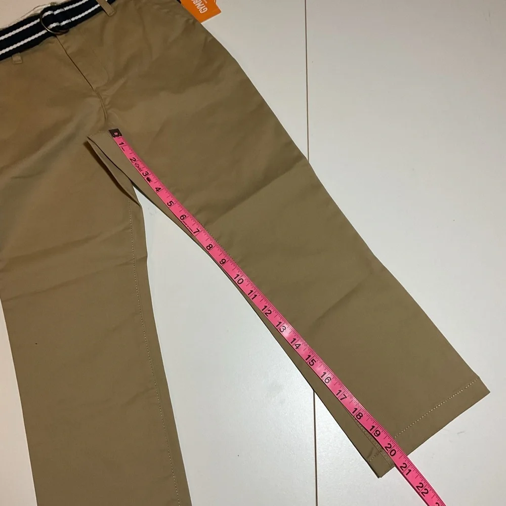 Gymboree Boys Size 6 Tan Belted Chino Pants NWT School Uniform Classic Preppy